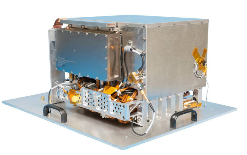 A demonstration version of the clock in its case.